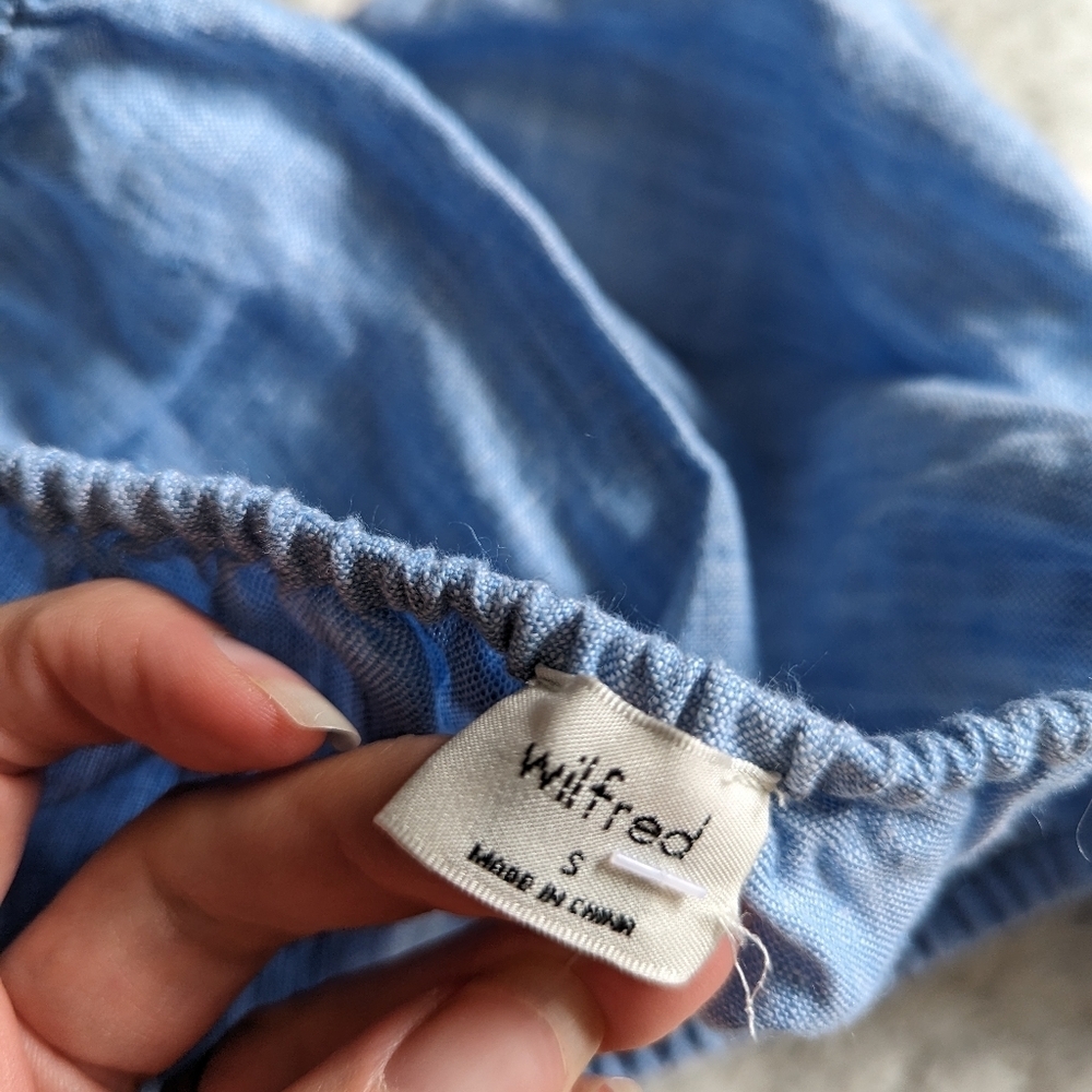 Aritzia Wilfred ethereal linen top small blue - Picture 11 of 14